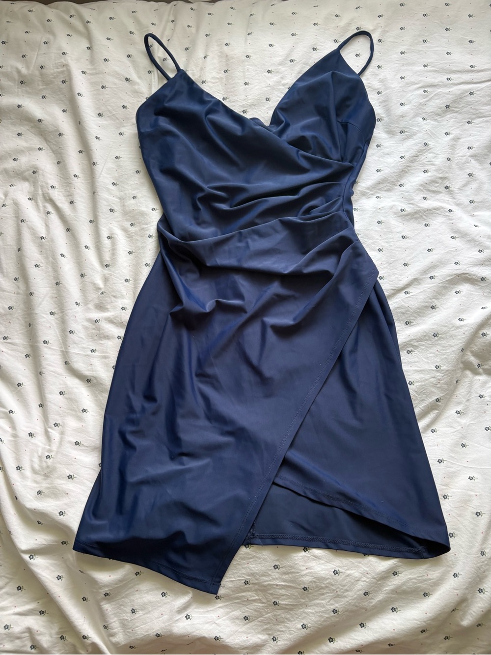 Formal navy asymmetrical minidress